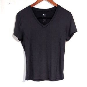 Fit Collective Heather Black Deep Vneck Athletic Tee Size Medium